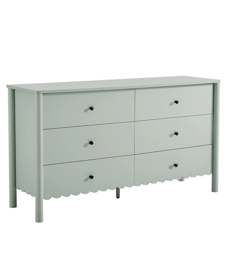 Modway Emmeline Scalloped 6-Drawer Dresser