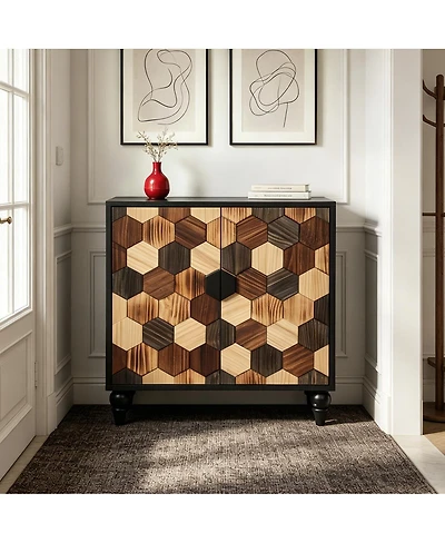 Streamdale Furniture 30.31" Sideboard with Honeycomb Pattern