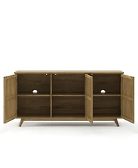 Streamdale Furniture 58.86" Solid Pine Mid-Century Modern Tv Stand with Adjustable Shelf