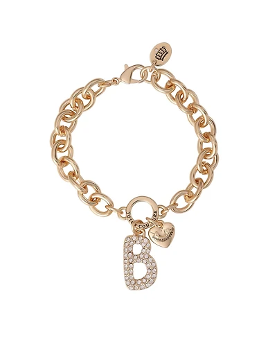 Juicy Couture 7.5 inch Pave Initial Charm Bracelet
