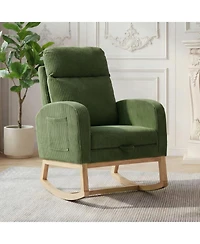 gaomon Soft Suede Upholstered Lounge Chair for Restaurant Seating Adjustable Footrest, High Backrest, Side Pockets