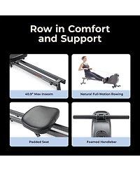 Sunny Health & Fitness Dual Rail Magnetic Rowing Machine