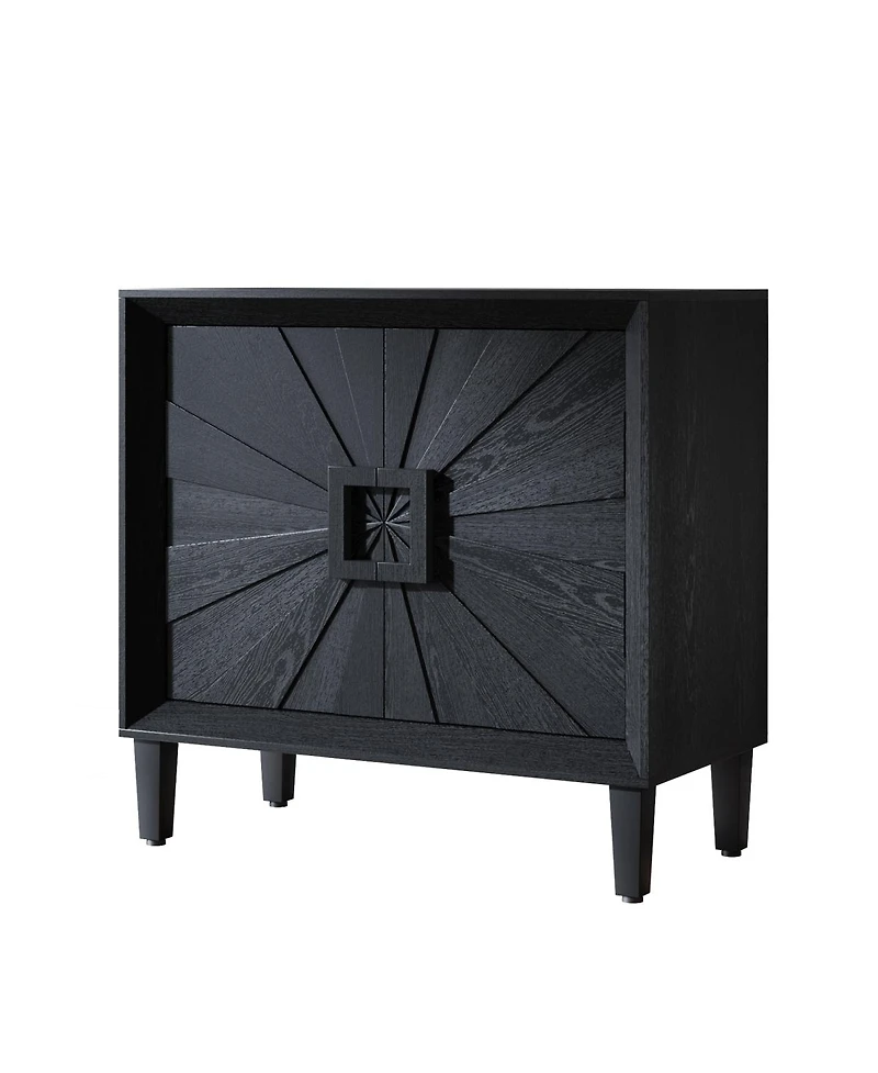 Streamdale Furniture Mid-Century Sunburst 2-Door Credenza, 31.5" Accent Storage Cabinet