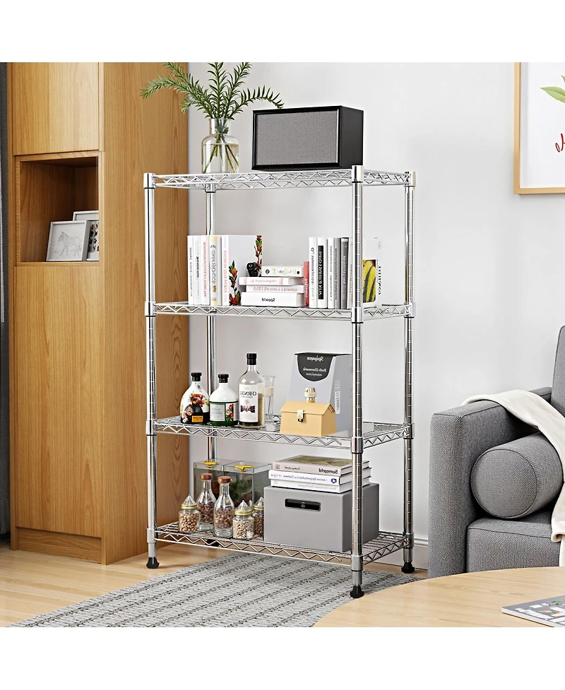 Streamdale Furniture 4-Tier Steel Wire Storage Shelving Unit, 1000 lbs Capacity