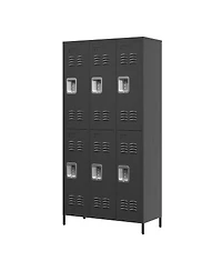 Streamdale Furniture 6-Door 72"H Metal Storage Locker for Office, Gym, and Home