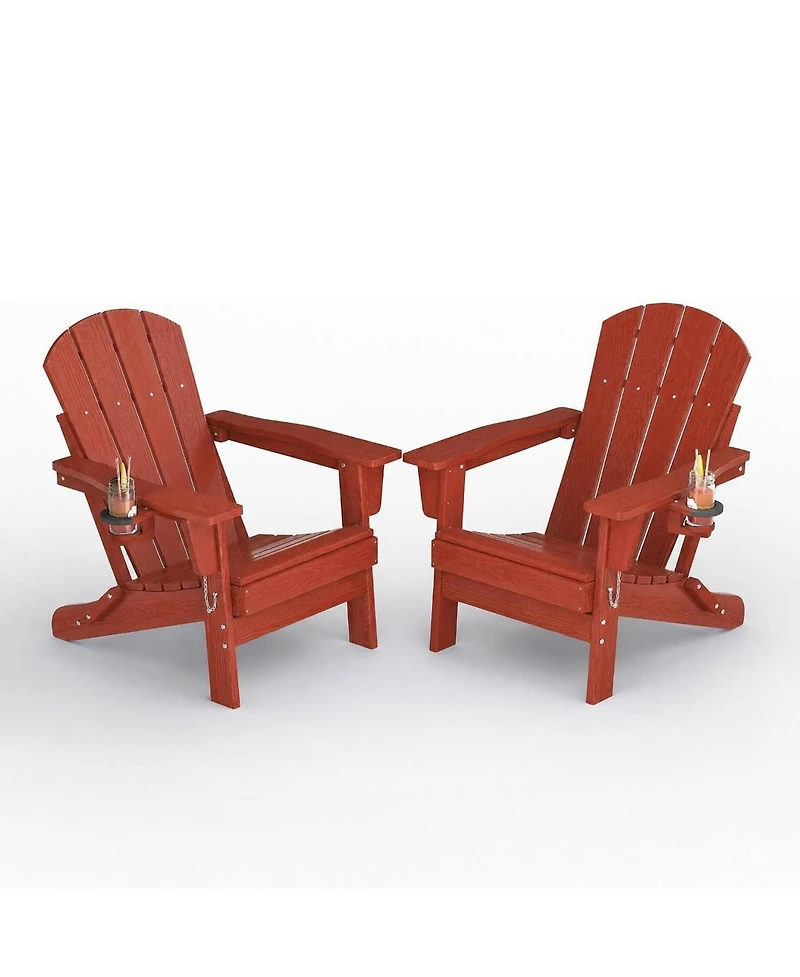 gaomon Hdpe Outdoor Patio Chair, Folding Adirondack Chair Set of 2 for patios, Decks, Gardens, fire Pit