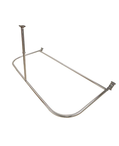 Utopia Alley D-Shaped Shower Rod with Ceiling Support, 28-68" Non-Adjustable and Stable
