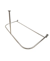 Utopia Alley D-Shaped Shower Rod with Ceiling Support, 28-68" Non-Adjustable and Stable