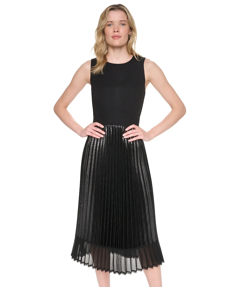 Dkny Women's Scoop Neck Sleeveless Midi Dress