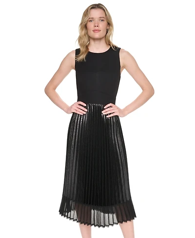 Dkny Women's Scoop Neck Sleeveless Midi Dress