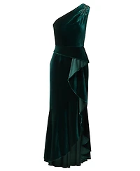 Adrianna Papell Women's One-Shoulder Stretch Velvet Gown