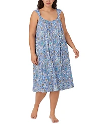 Ellen Tracy Plus Sleeveless Midi Nightgown