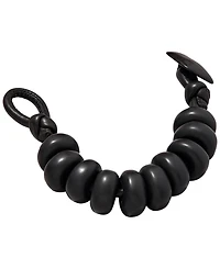 Donna Karan New York Black-Tone Matte Beaded Resin Flex Bracelet