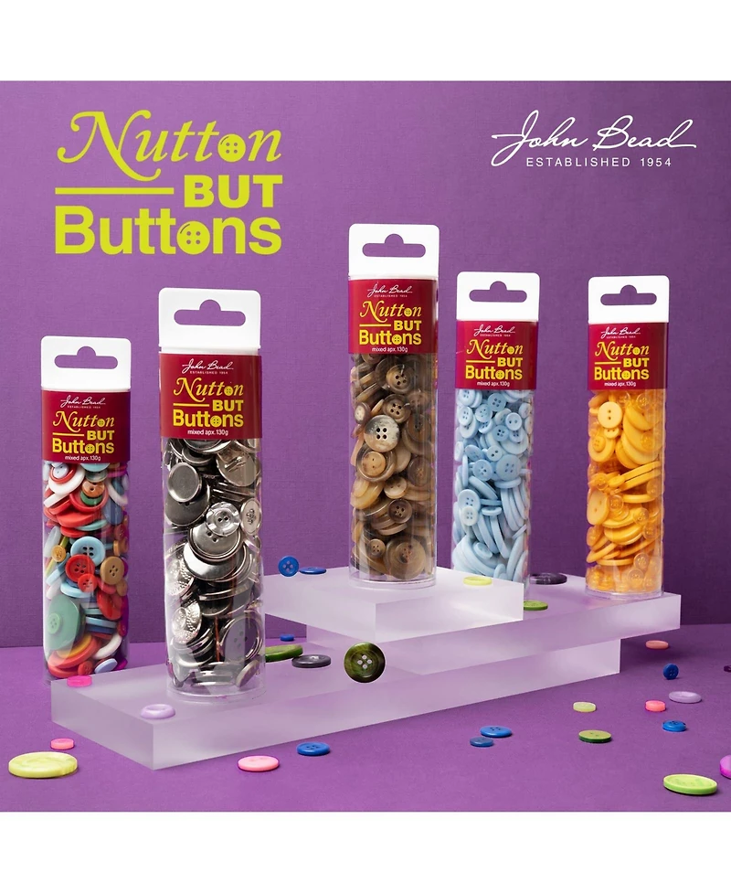 John Bead Nutton but Buttons Mixed Sizes for Diy Crafts, 130g