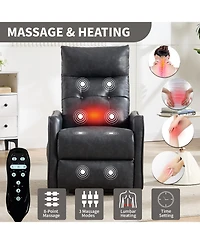 Clihome Power Lift Recliner Chair with Massage and Heat, 155degree(s) Reclining Chair with Usb Port, Pu Leather