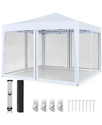 Gouun 10 x 10 Feet Pop Up Canopy Tent with Mesh Netting and Easy Setup