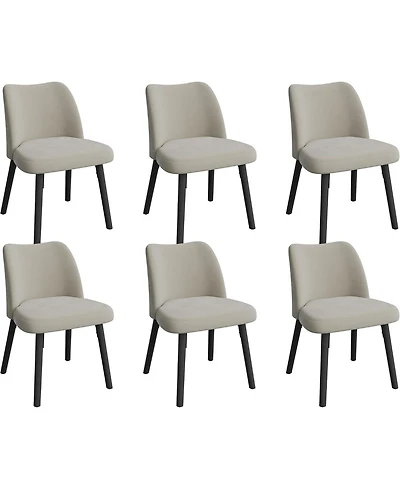 gaomon Dining Chairs Set of 6, Upholstered Velvet with Curved Back, Metal Legs, Kitchen and Room