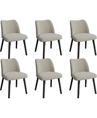 gaomon Dining Chairs Set of 6, Upholstered Velvet with Curved Back, Metal Legs, Kitchen and Room