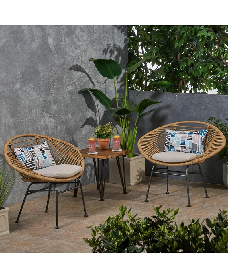 Mondawe Outdoor Patio Chairs Set of 2 with Cushions