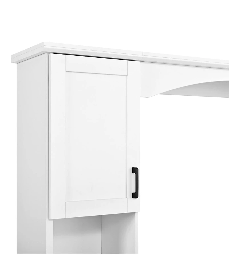 Streamdale Furniture Farmhouse Arched Computer Desk with Hutch and Charging Station