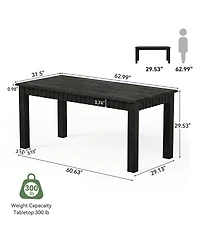 Tribesigns Computer Desk, Solid Wood Home Office Desk with Sturdy Wooden Legs, Rustic Large Table for Writing, Reading, Study