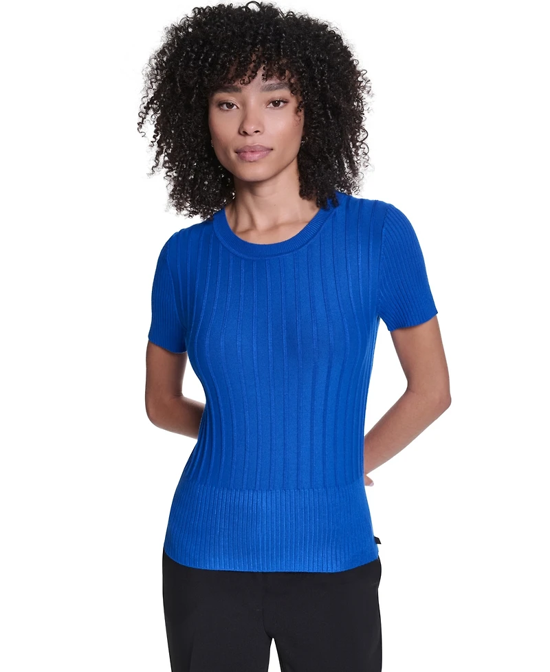 Karl Lagerfeld Paris Women's Crewneck Short-Sleeve Sweater