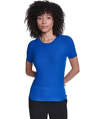 Karl Lagerfeld Paris Women's Crewneck Short-Sleeve Sweater
