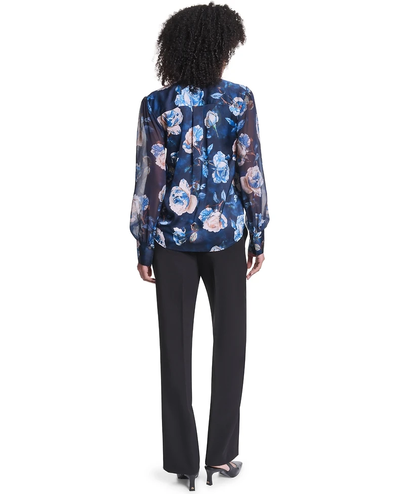 Karl Lagerfeld Paris Women's Long-Sleeve Blouse
