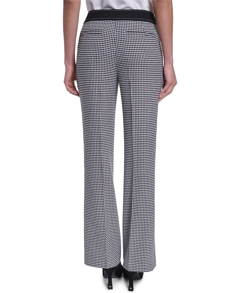 Karl Lagerfeld Paris Women's Mid-Rise Flare Pants