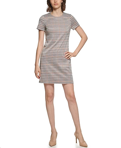 Calvin Klein Women's Jacquard Ponte Shift Dress