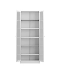 sumyeg 72" Tall Kitchen Pantry Cabinet with 5 Adjustable Shelves, Freestanding Metal Storage Cabinet