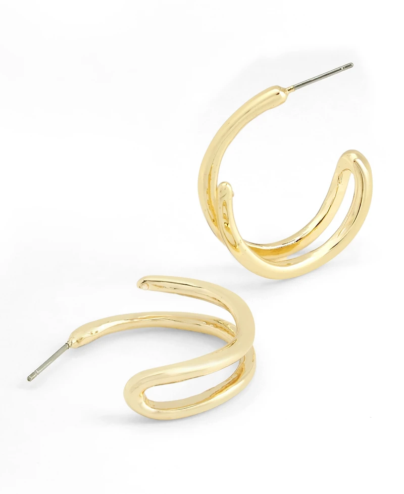 Robert Lee Morris Soho Gold Fluid Bypass Small Hoop Earrings