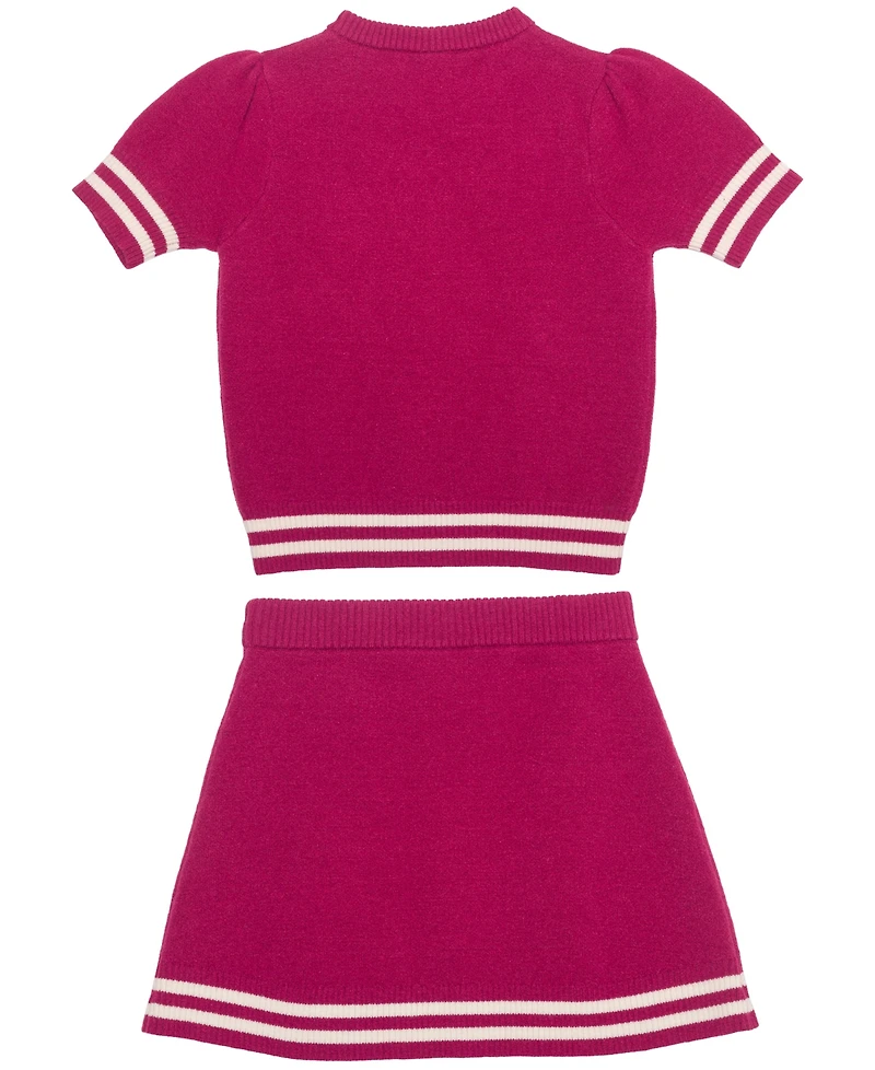 Disney Girls' 2T-6X Minnie Mouse Sweater Varsity Skirt, 2-Piece Set