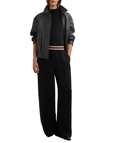 Reiss Women's Sonnie Wide-Leg Elasticated-Waistband pants