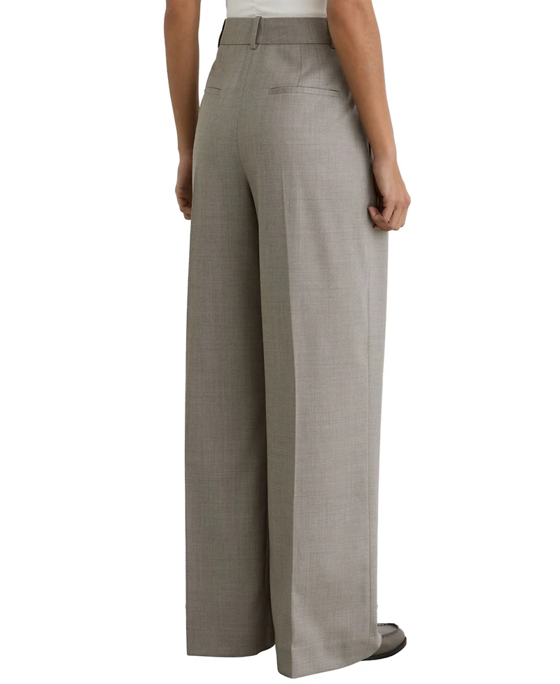 Reiss Women's Darcy Wool-Blend Wide-Leg Pleated Trousers