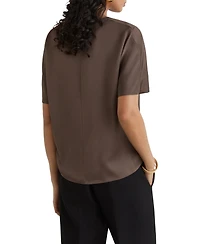 Reiss Women's Lena Silk Short-Sleeve Top