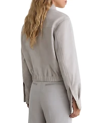 Reiss Women's Lottie Cropped Bomber Jacket