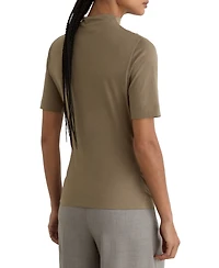 Reiss Women's Tulia Cotton-Blend High-Neck Draped Top