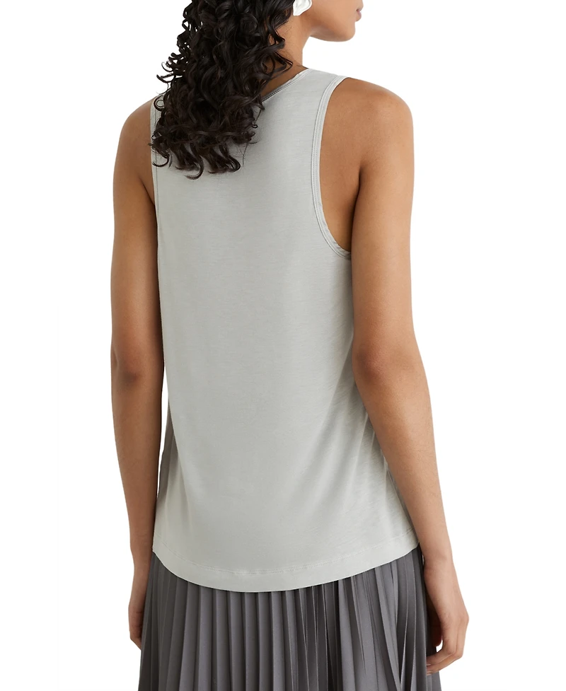Reiss Women's Ruby Silk-Front Scoop Neck Sleeveless Cami Top
