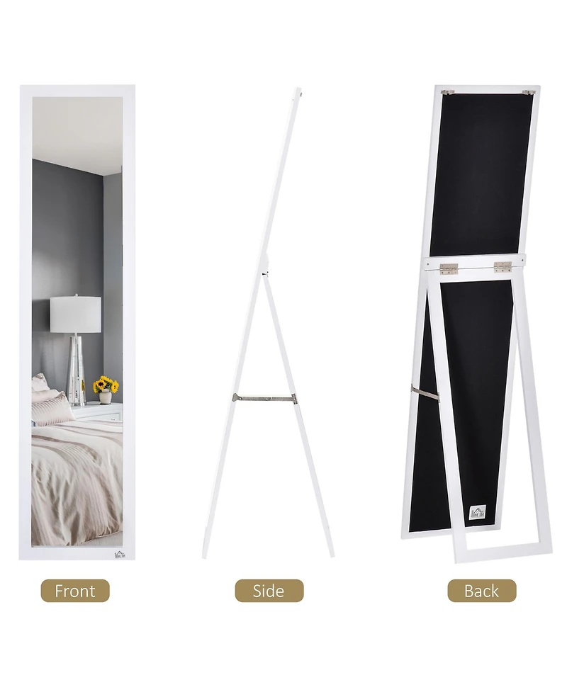 Homcom 62.5" Wall Hanging Full Length Mirror, Sding Bathroom Mirror,