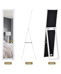 Homcom 62.5" Wall Hanging Full Length Mirror, Sding Bathroom Mirror,