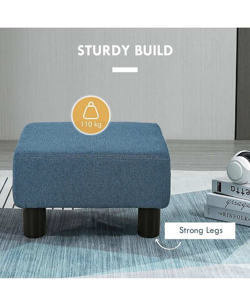 16” Cubed Modern Linen Fabric Pouf Footrest Ottoman Furniture