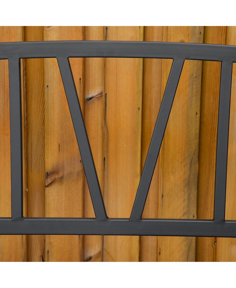 Outsunny Metal Garden Bench for 2 with Armrests, Backrest,