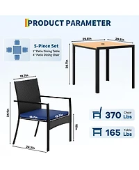 homfan 5 Piece Outdoor Bar Table and Chair Set for Your Patio
