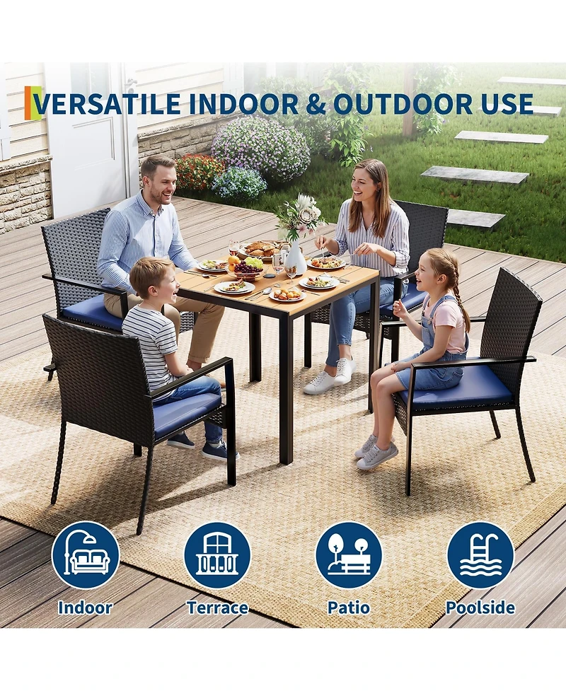 homfan 5 Piece Outdoor Bar Table and Chair Set for Your Patio