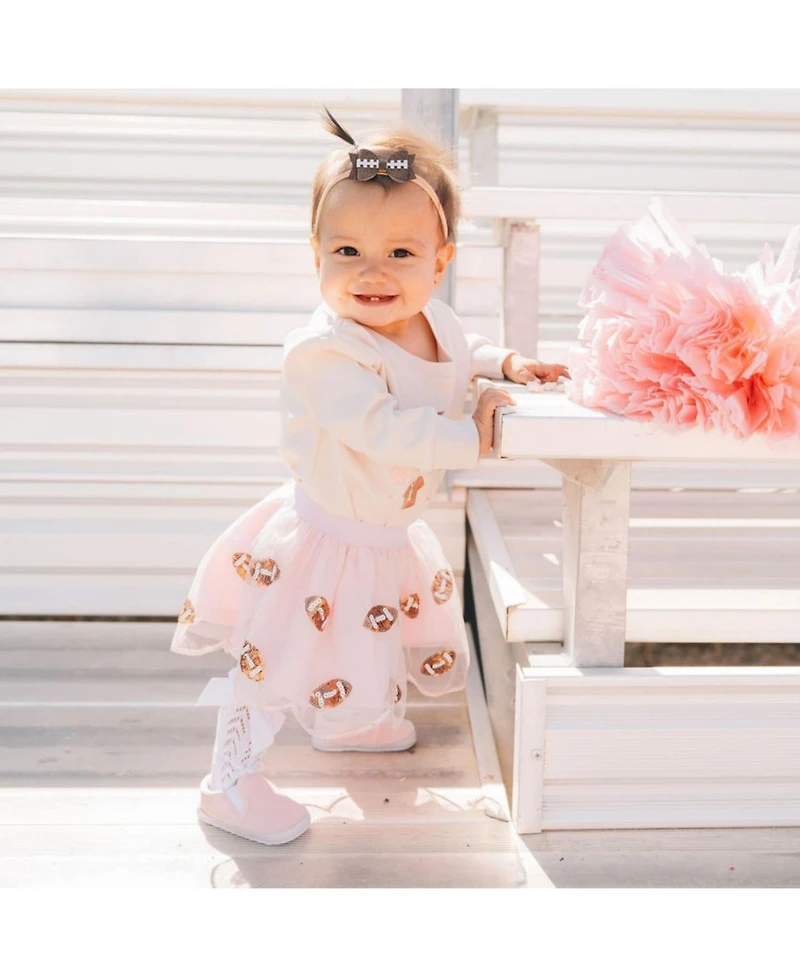 Sweet Wink Little Girls (2-6) Mini Sequin Footballs Tutu Skirt