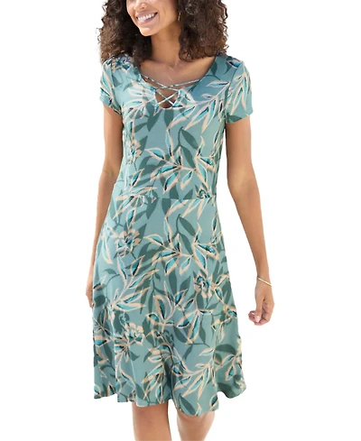 Lascana Women's Lace Up Detail Dress