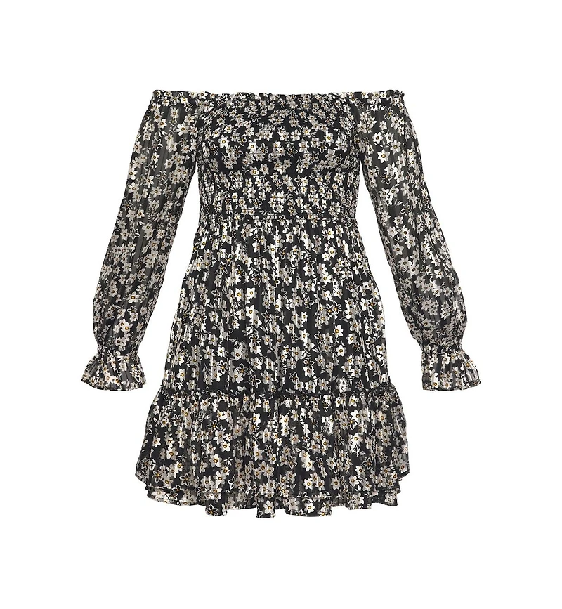 Lascana Women's Floral Off Shoulder Dress