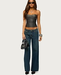 Edikted Women's Izara Studded Faux Leather Corset