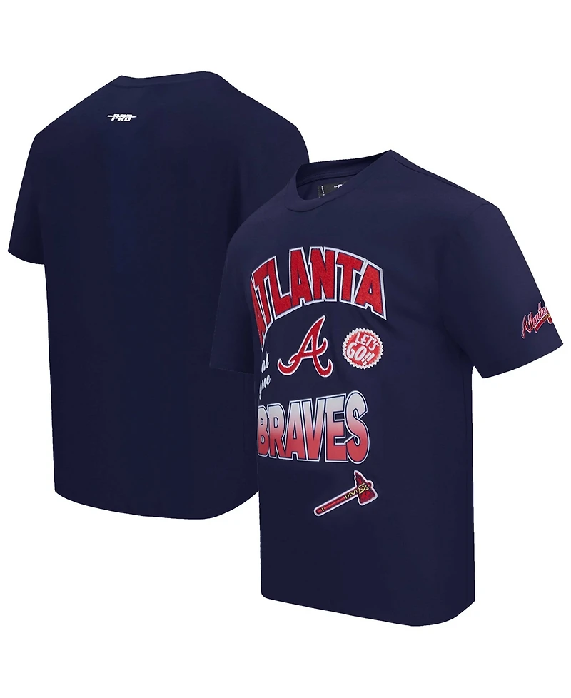 Pro Standard Men's Navy Atlanta Braves Turn It Up Dropped Shoulder T-Shirt